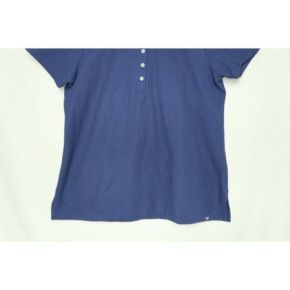 LL Bean Polo Shirt Short Sleeves Blue Slightly Fitted Mens Size Medium EUC - Picture 3 of 7